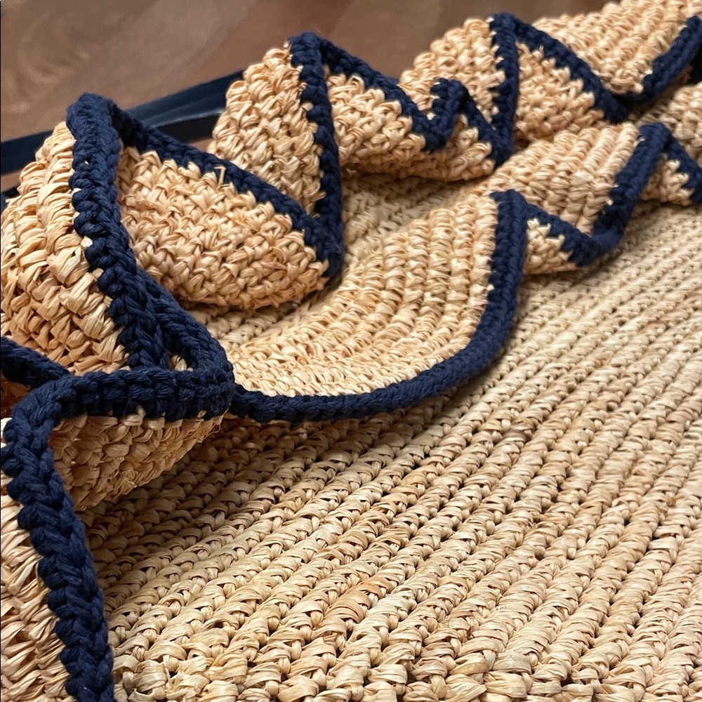 Mark & Graham Ruffle Straw Tote Bag - Picture 5 of 9